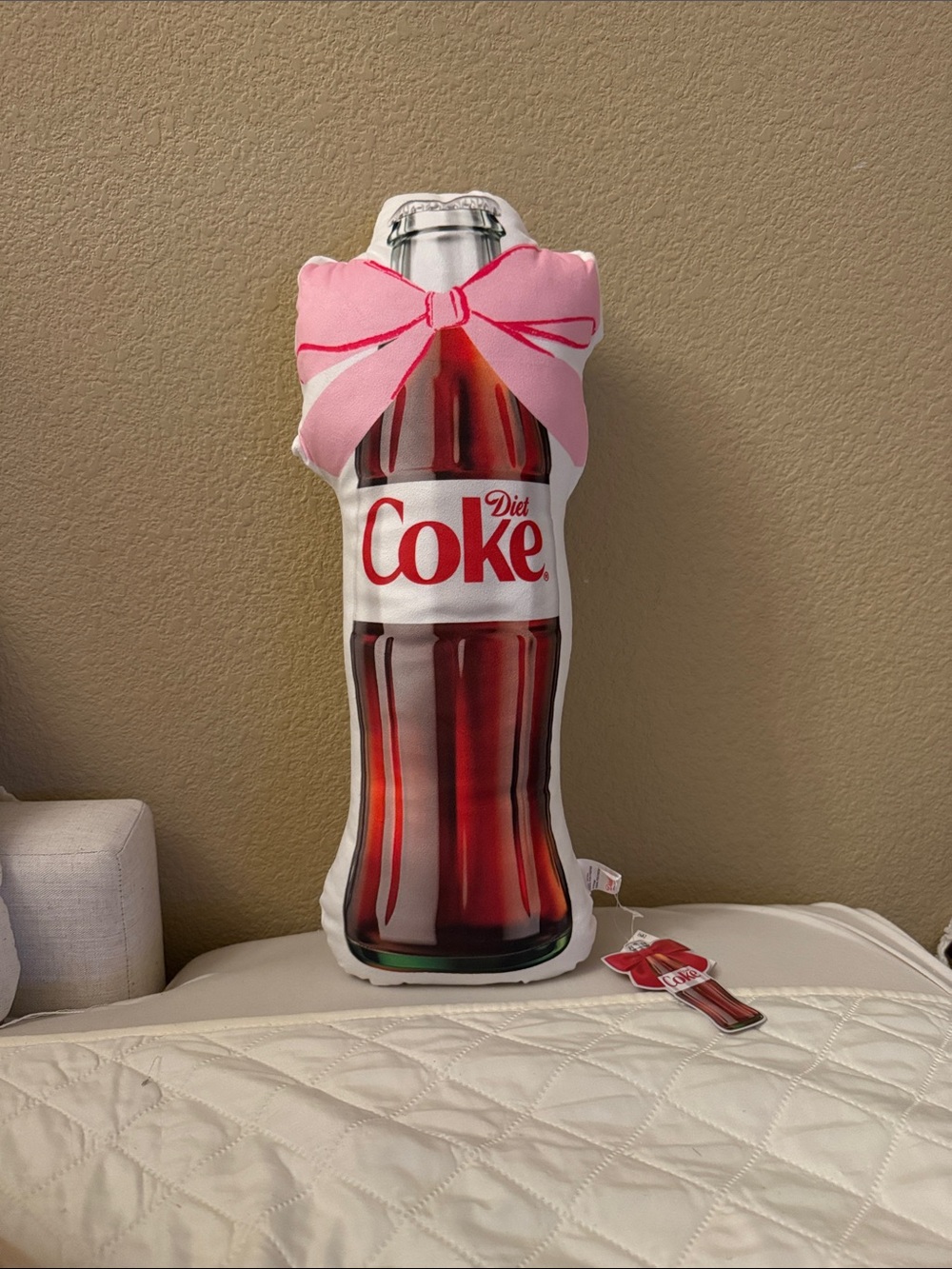 Diet Coke Bottle Plush Pillow 19”- Red & White NWT